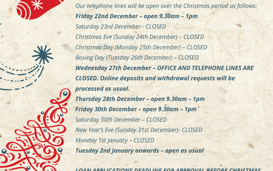 Christmas Opening Times